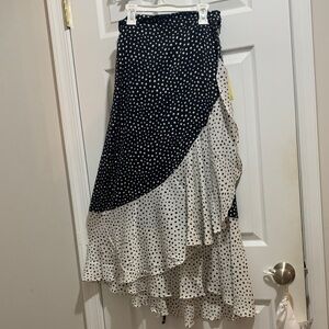 summersalt Polka Dot Asymmetrical Wrap Skirt
